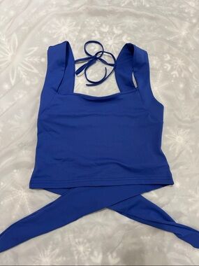 SHEIN Royal Blue Halter Crop Tank Top